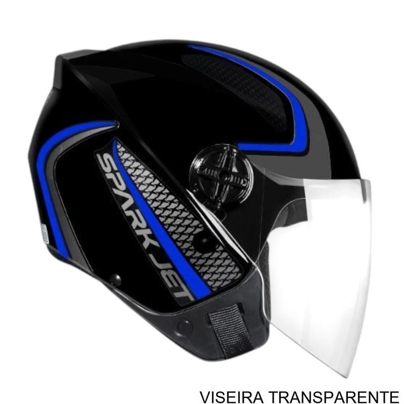 capacete ebf spark jet speed preto e azul 60 (mp)