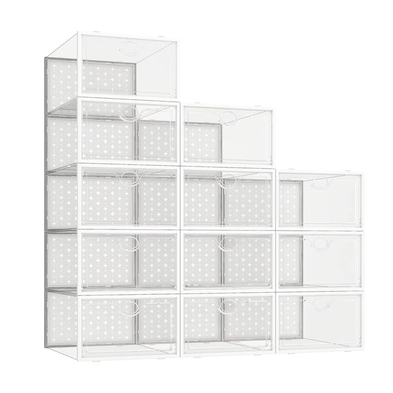 sapateira pinkpum 12 caixas para armazenamento branco a-bi