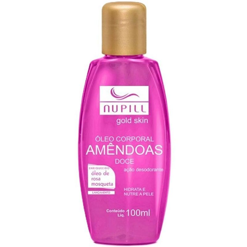 óleo corporal nupiil amêndoas doce + rosa mosqueta 100ml
