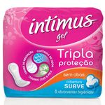 absorvente intimus gel tripla proteção sem abas cobertura suave 8 unidades