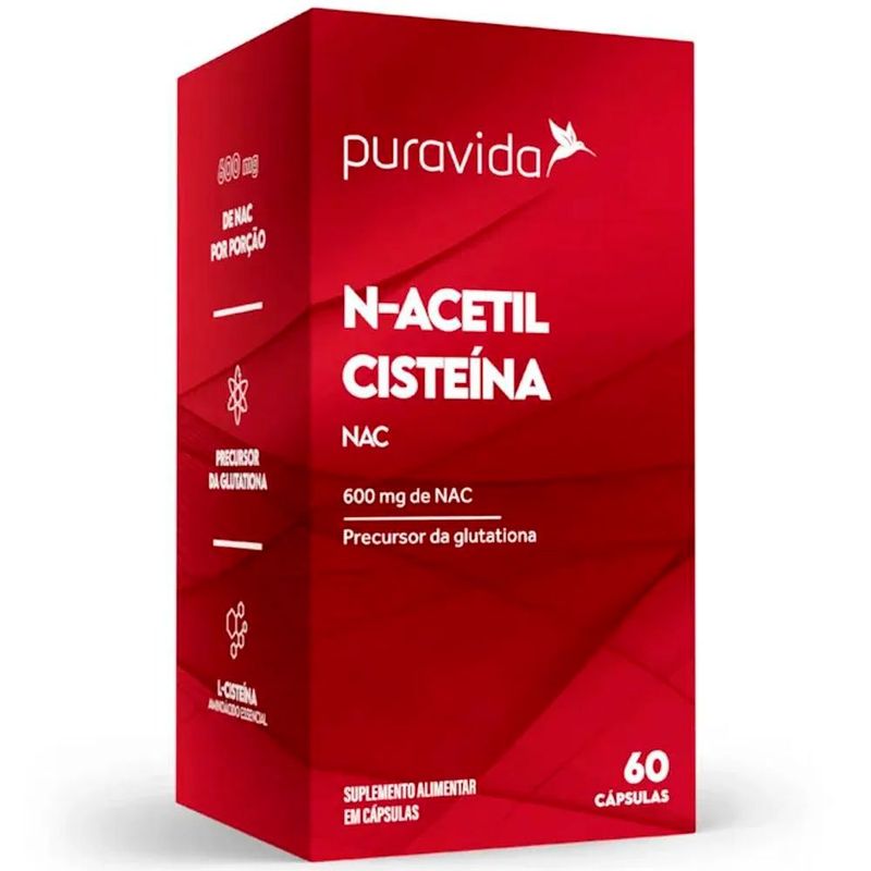 suplemento alimentar puravida nac n-acetil cisteína 60 cápsulas