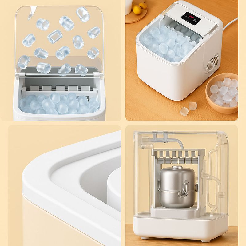 mini máquina de fazer gelo doméstico branco a-bi