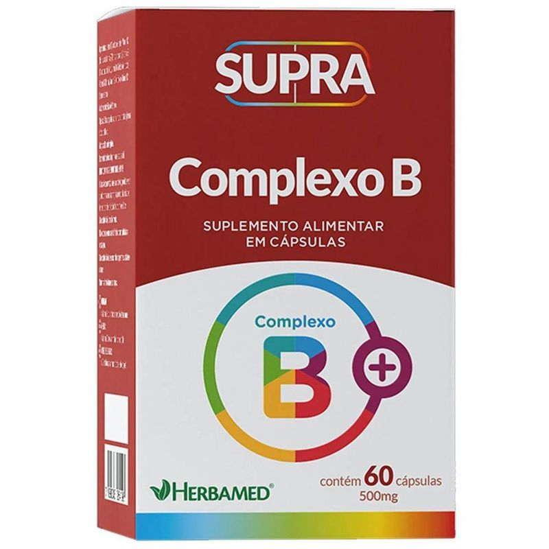 supra complexo b 500mg 60 cápsulas herbamed