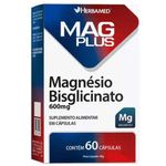 mag plus magnésio bisglicinato 60 cápsulas herbamed
