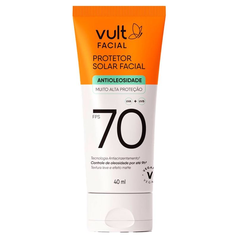 protetor solar facial vult antioleosidade fps70 40ml