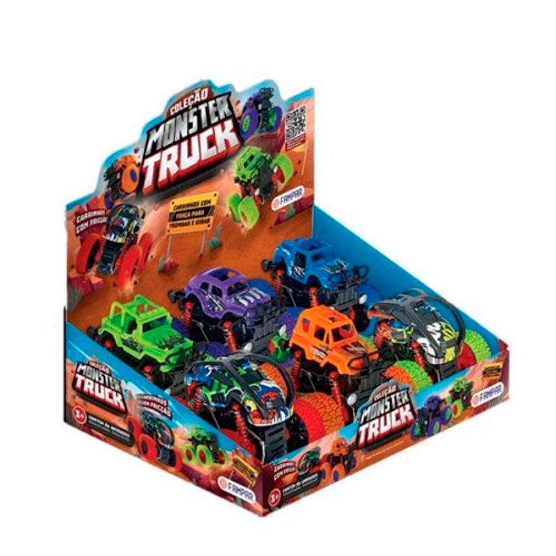 carrinho monster truck fampar 1 unidade modelos sortidos