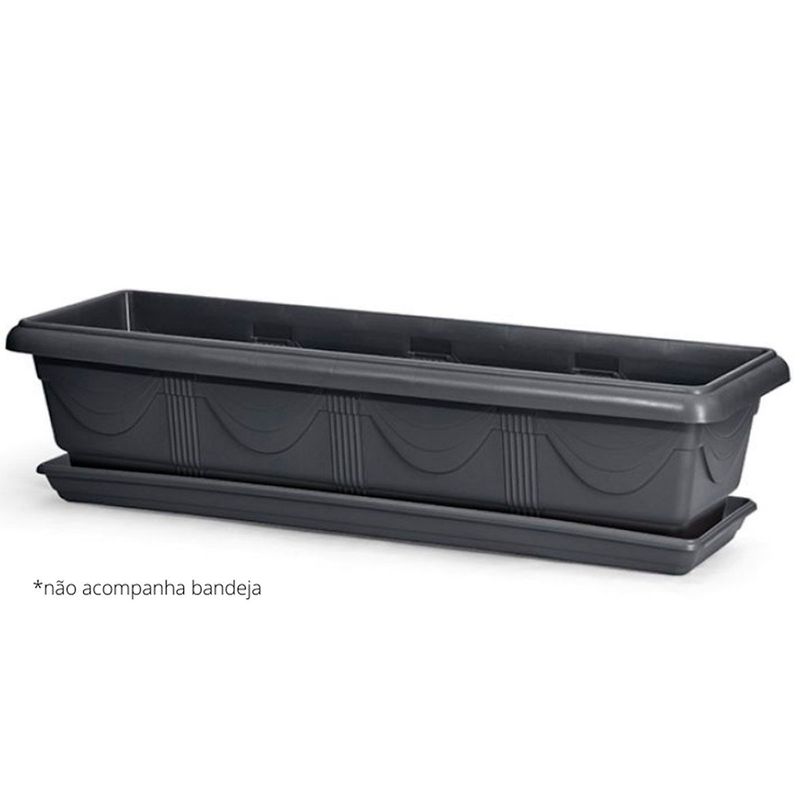 jardineira nutriplan romana para mudas médias 80cm preto - 6100403-07 (mp)