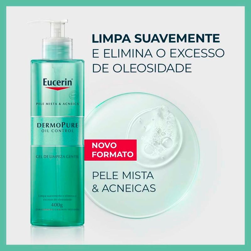 gel de limpeza eucerin dermo pure oil control gentil 400g