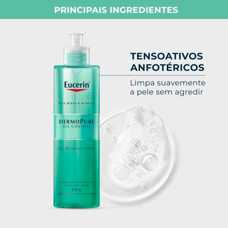 gel de limpeza eucerin dermo pure oil control gentil 400g