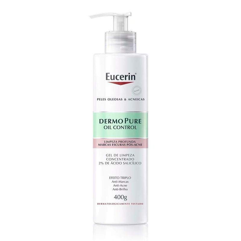 gel de limpeza concentrado eucerin dermo pure oil control 400g