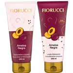 kit fiorucci sabonete líquido 200ml + loção hidratante 200ml ameixa negra