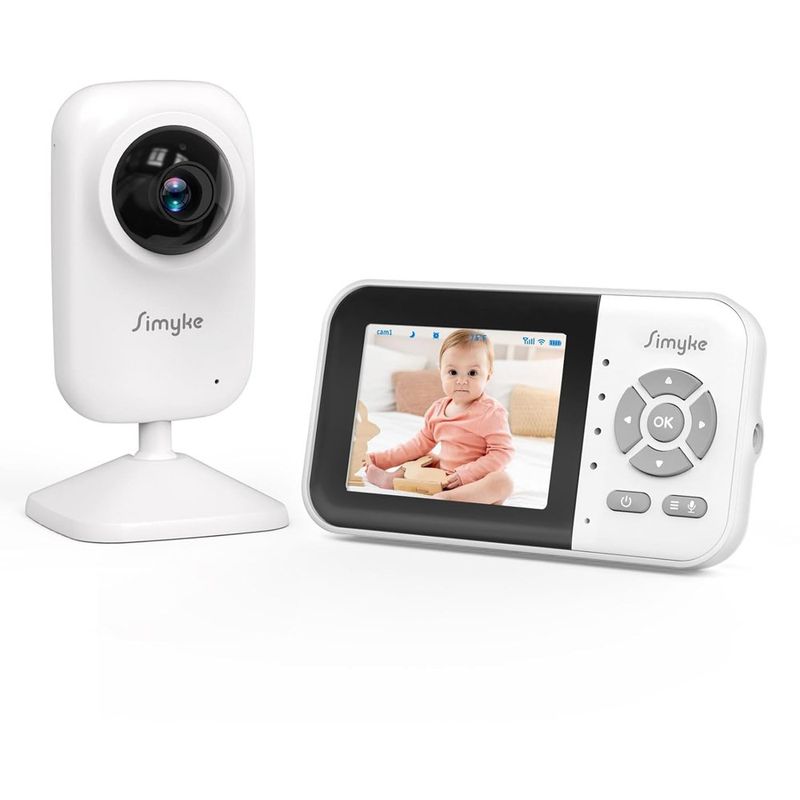 monitor para bebê com vídeo tela de 2.8" vox 360 smyke branco a-mbi