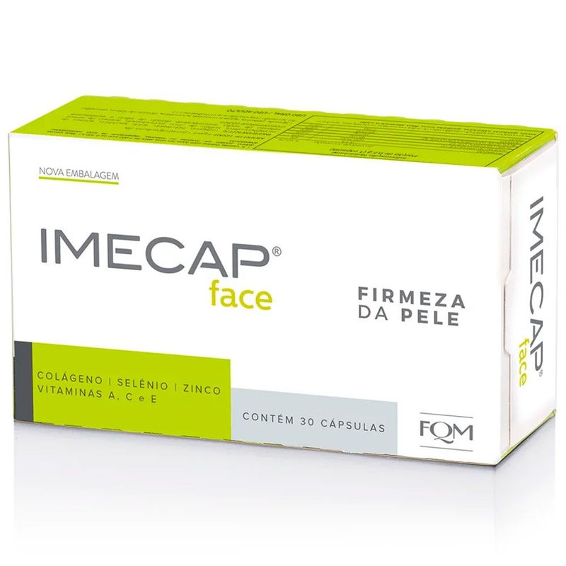 imecap face 30 cápsulas firmeza da pele fqm