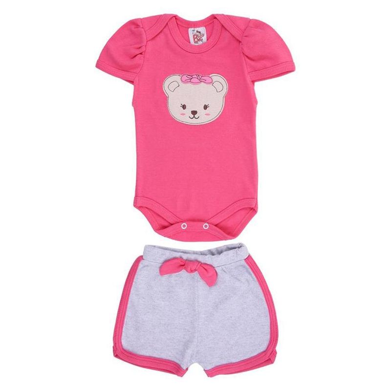conjunto bebê baby bee p rosa (mp)