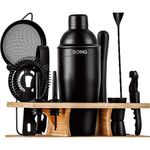 kit bartender 11 peças soing aço inox preto a-bi