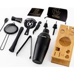 kit bartender 11 peças soing aço inox preto a-bi