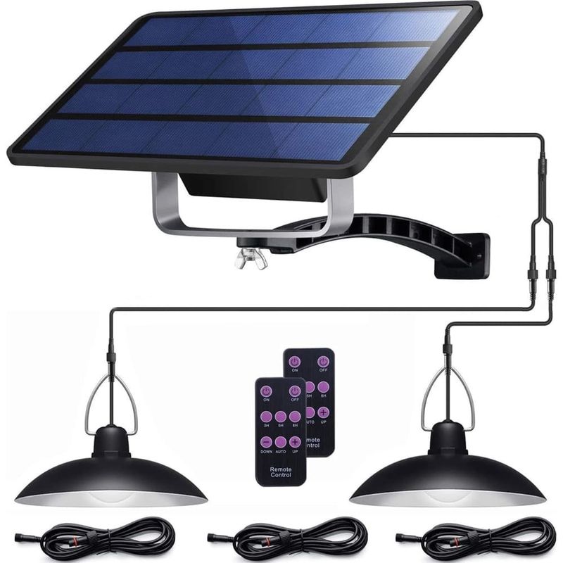 luzes pendentes solares duplas ip65 à prova d'água crepúsculo ao amanhecer branco a-bi