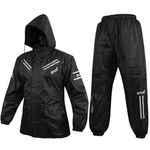 conjunto capa de chuva impermeável para motocicleta bykr 2 peças tamanho m preto a-mbi