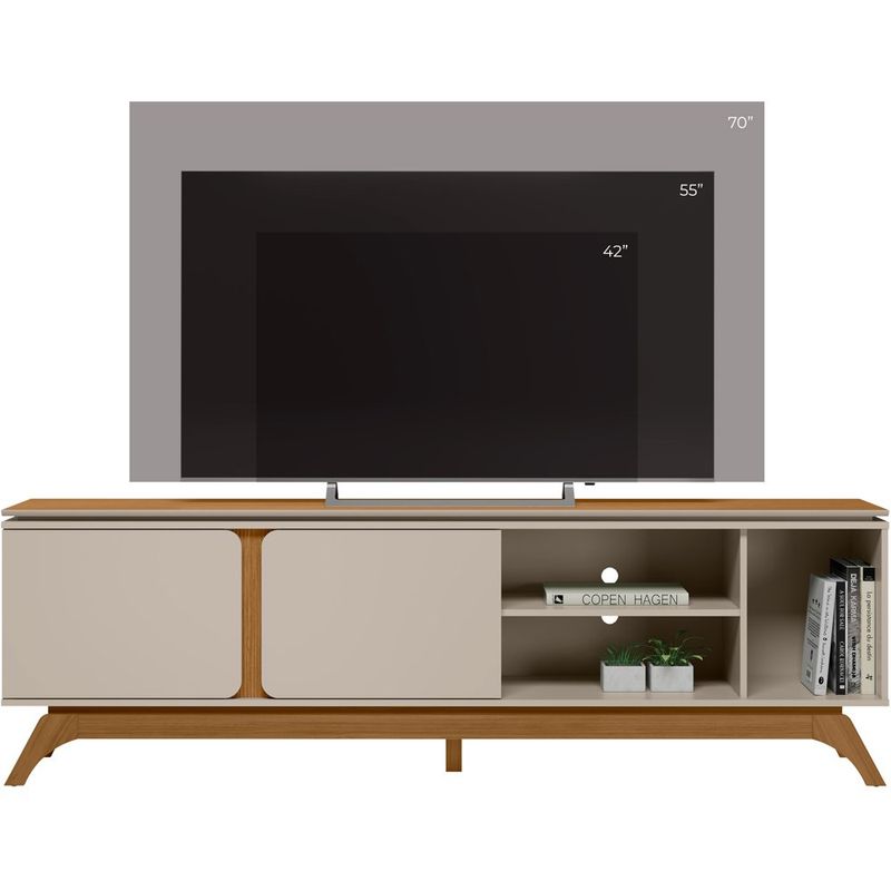 rack para tv até 70" linea istambul nature com off white