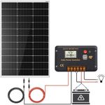kit solar ecoworthy 100w painel monocristalino controlador lcd 20a preto a-bi