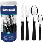 faqueiro tramontina 24 peças new kolor preto 23198093