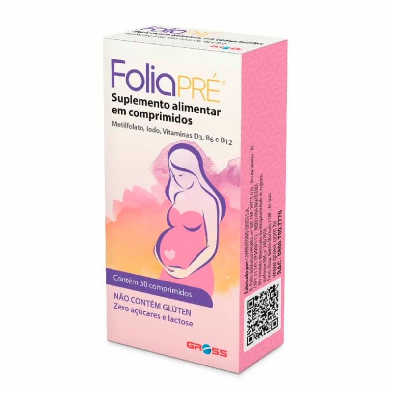folia pré polivitamínico para gestantes 30 comprimidos gross