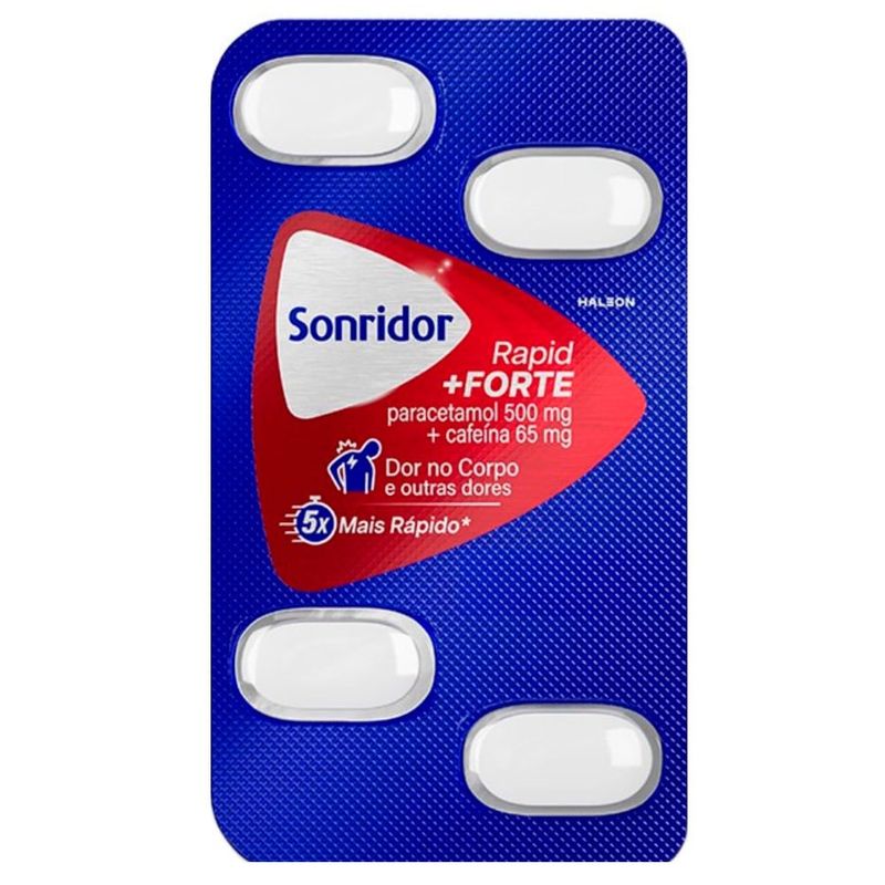 sonridor rapid + forte paracetamol 500mg + cafeína 65mg 4 comprimidos haleon