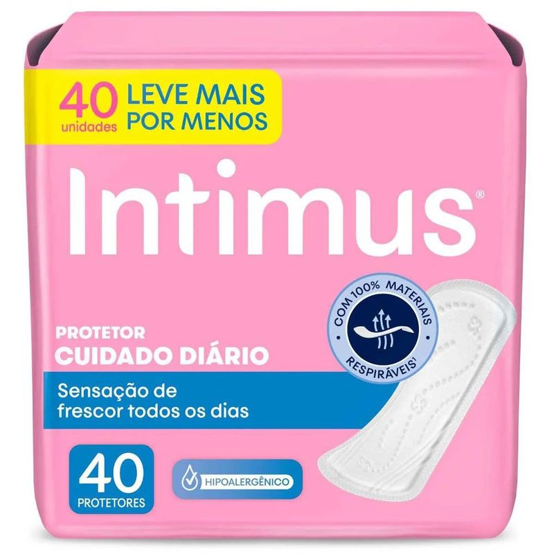 protetor diário intimus cuidado diário sem perfume 40 unidades