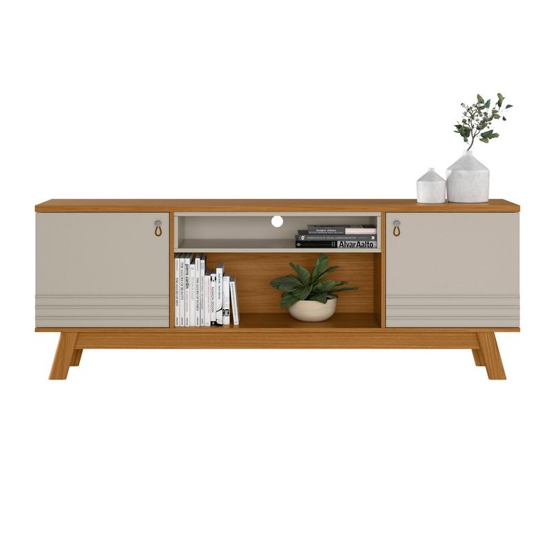 rack para tv até 75" linea colorado nature com off white