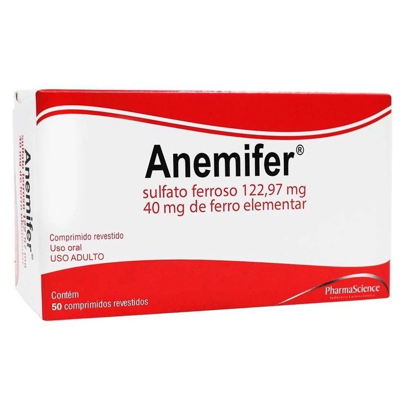 anemifer sulfato ferroso 40mg 50 comprimidos revestidos pharmascience