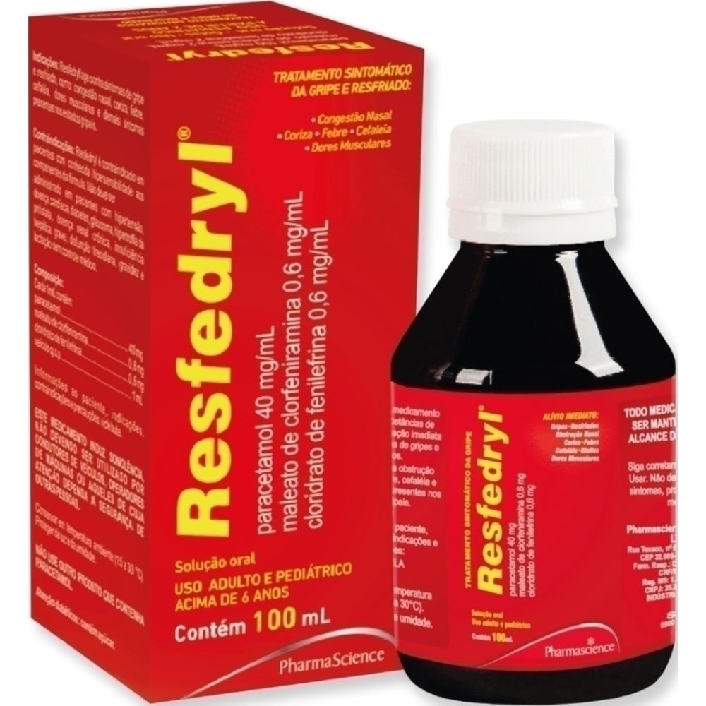 Resfedryl Paracetamol + Maleato de Clorfeniramina + Cloridrato de ...