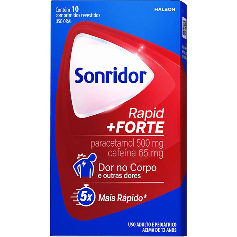 sonridor rapid + forte paracetamol 500mg + cafeína 65mg 10 comprimidos haleon