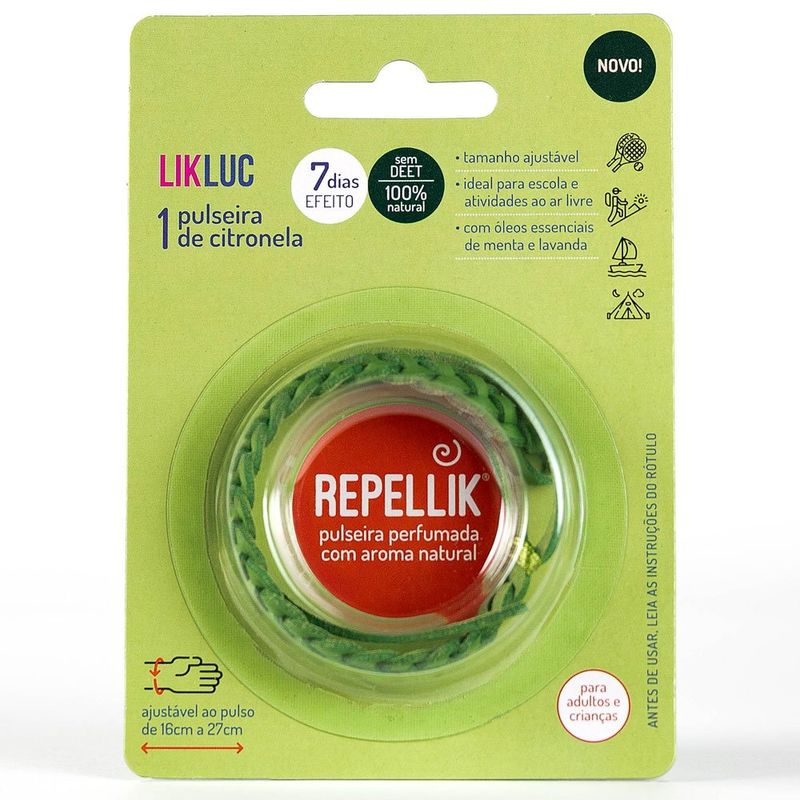 pulseira perfumada aroma de citronela repellik 1 unidade cores sortidas likluc