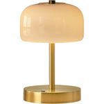 luminária de mesa cogumelo portres com base metálica dourada a-mbi