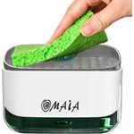 dispenser de detergente omaia 2 em 1 suporte para esponja branco a-mbi