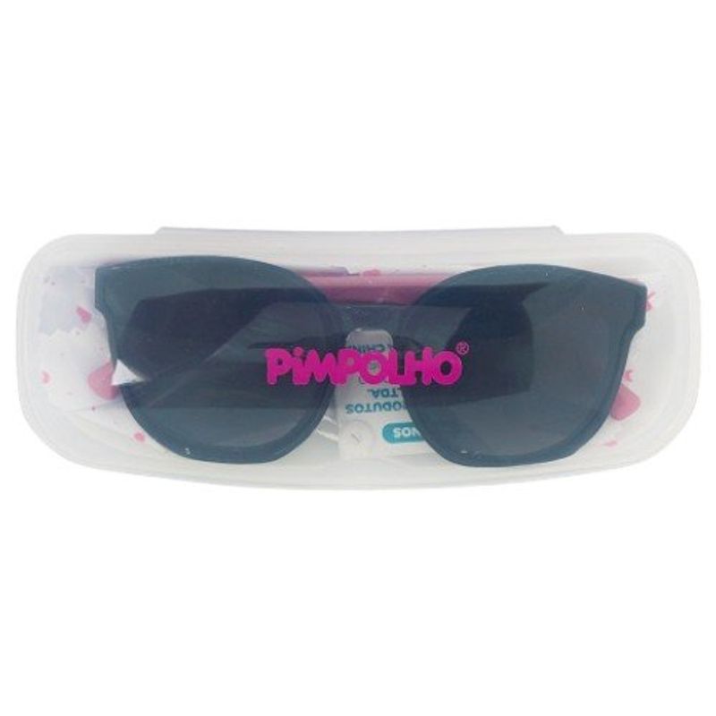 óculos de sol infantil flexivel pimpolho rosa e preto 98384 (mp)