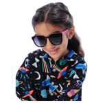 óculos de sol infantil flexivel pimpolho rosa e preto 98384 (mp)