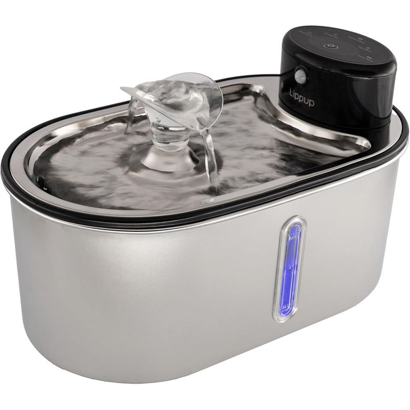 fonte de água sem fio para gatos aço inoxidável lippup a-mbi