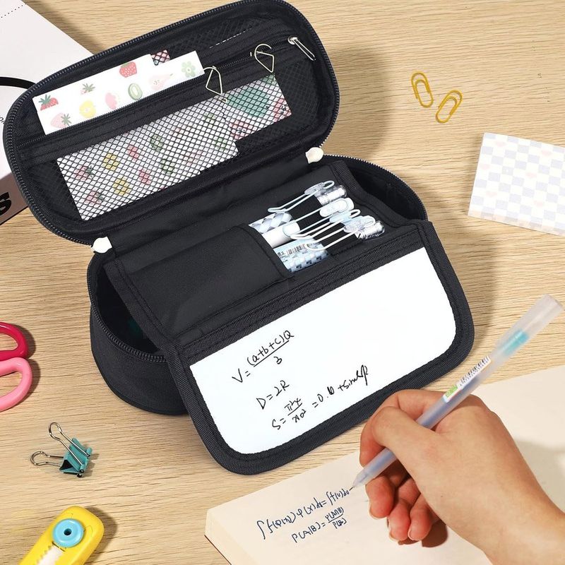 estojo multifuncional para lápis jteackbd preto a-bi