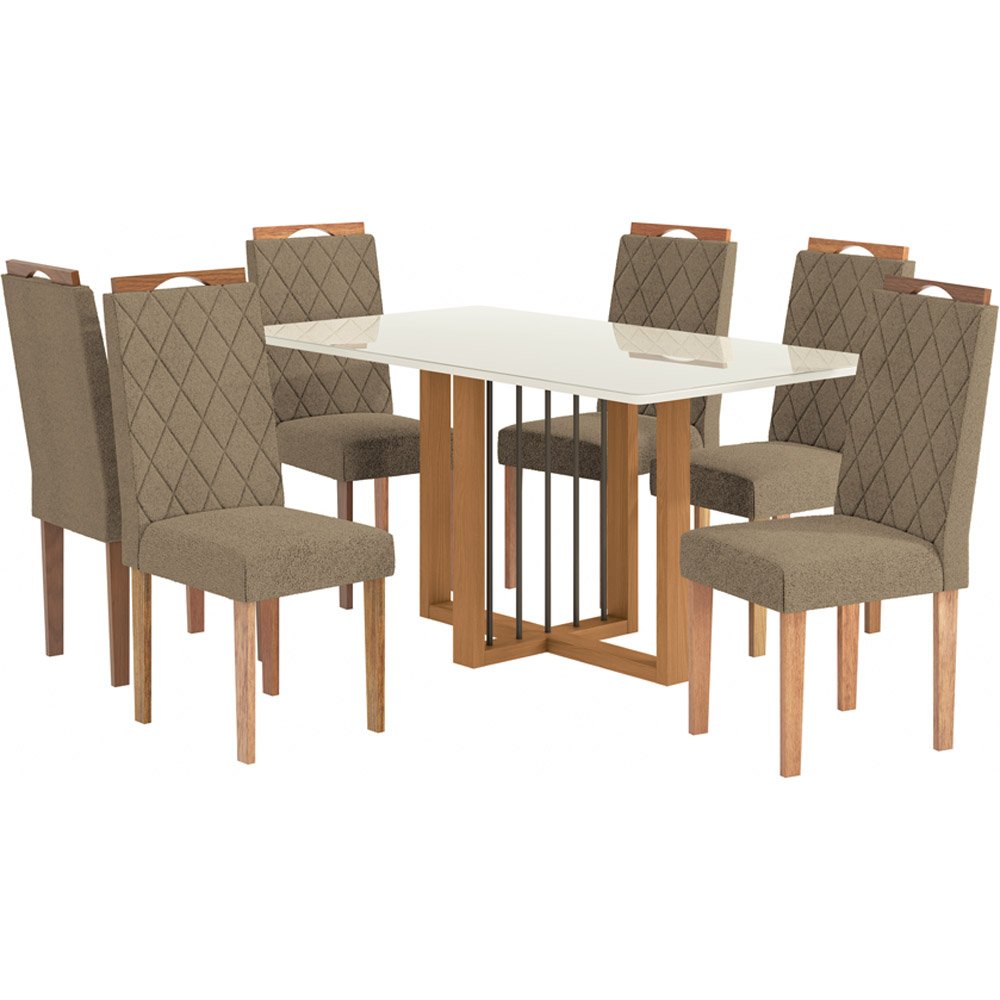 Sala de Jantar 7 Peças Kappesberg Bouclé Fendi