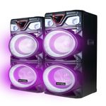caixa de som amplificada mystic 100w x2 bluetooth com microfone sem fio my-ps799t (mp)