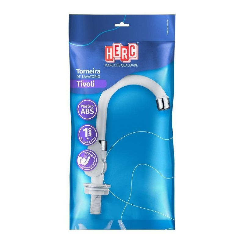 torneira de mesa para lavatório herc arejador fixo tivoli 1000000533 branco (mp)
