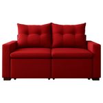 sofá 3 lugares marjom montreal veludo paris vermelho (mp)