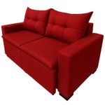 sofá 3 lugares marjom montreal veludo paris vermelho (mp)