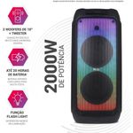 caixa de som amplificada philco flahs lights e full led 2000w preto pcx10101