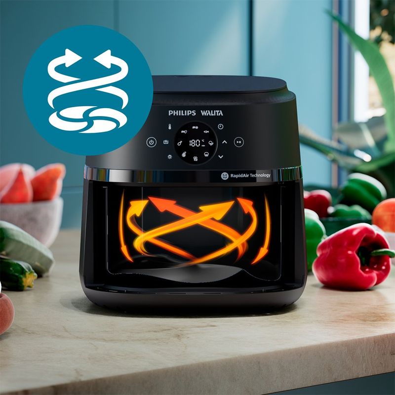 fritadeira air fryer walita 6,2 litros digital série 2000xl preto na230/00