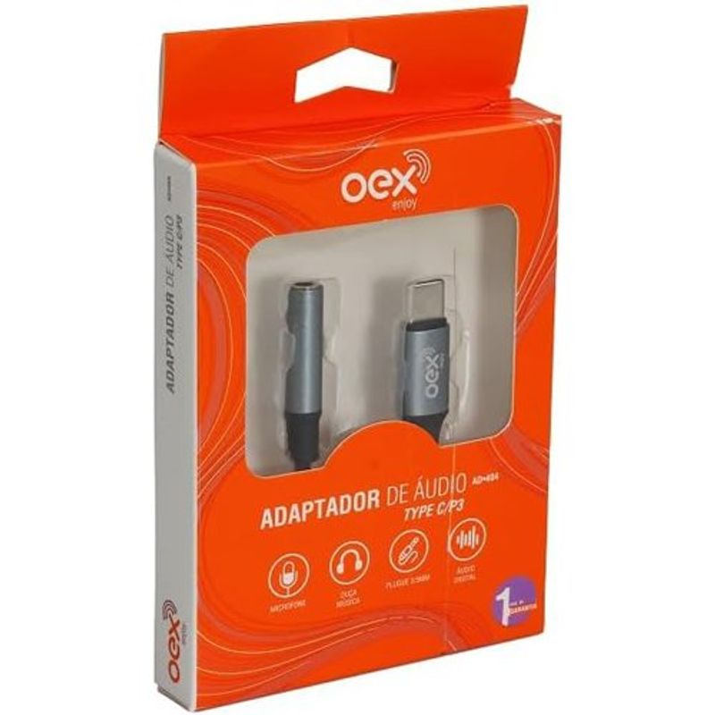 adaptador de áudio oex type chumbo