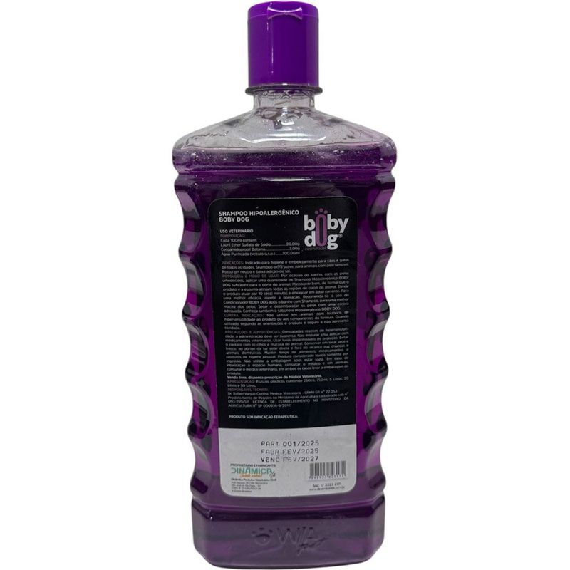 shampoo para cães e gatos boby dog hipoalergênico 750ml (mp)