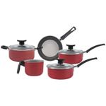 jogo 5 peças de panelas brinox ruby vermelho 7131/419