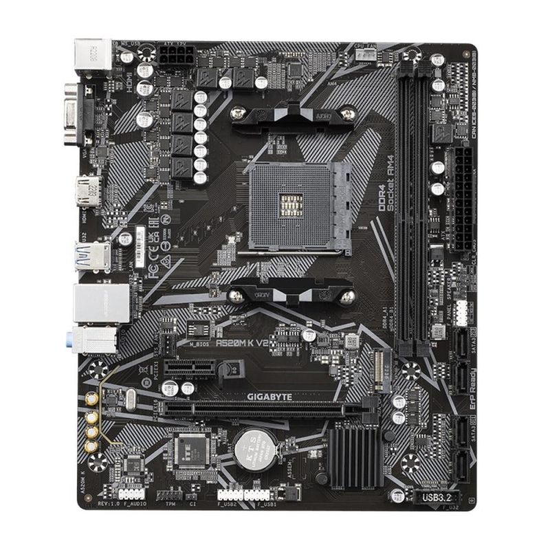 placa mãe matx gigabyte am4 ddr4 a520m k v2 (mp)